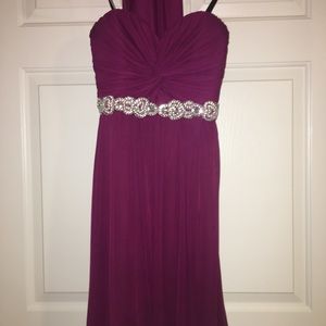Maroon Short Embroidered Prom/Formal Dress